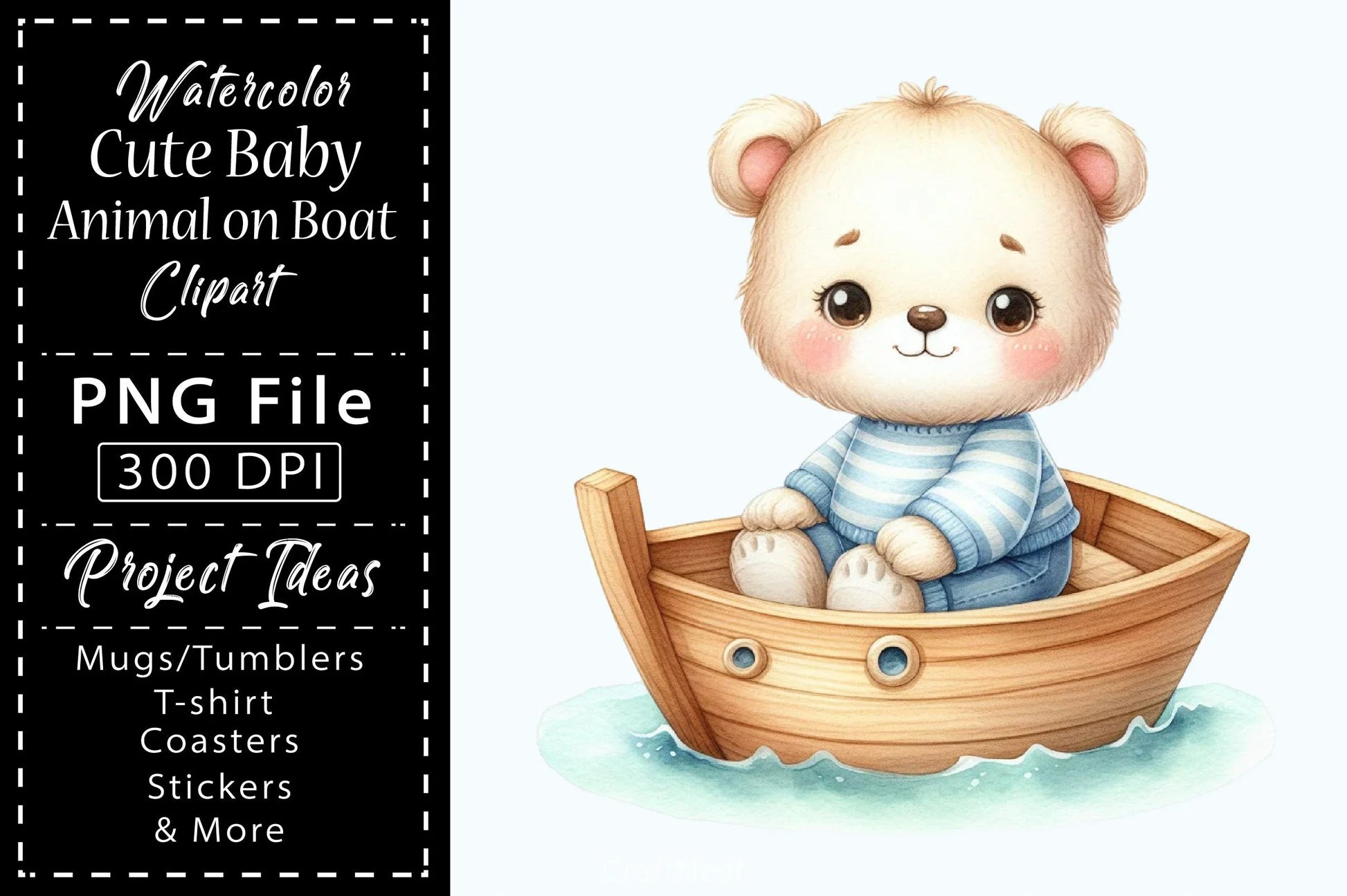Cute Baby Animals Boat Clipart Bundle 8 - CraftNest - Digital Crafting and Art