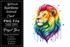 Rainbow Animals Clipart 23 - CraftNest - Digital Crafting and Art