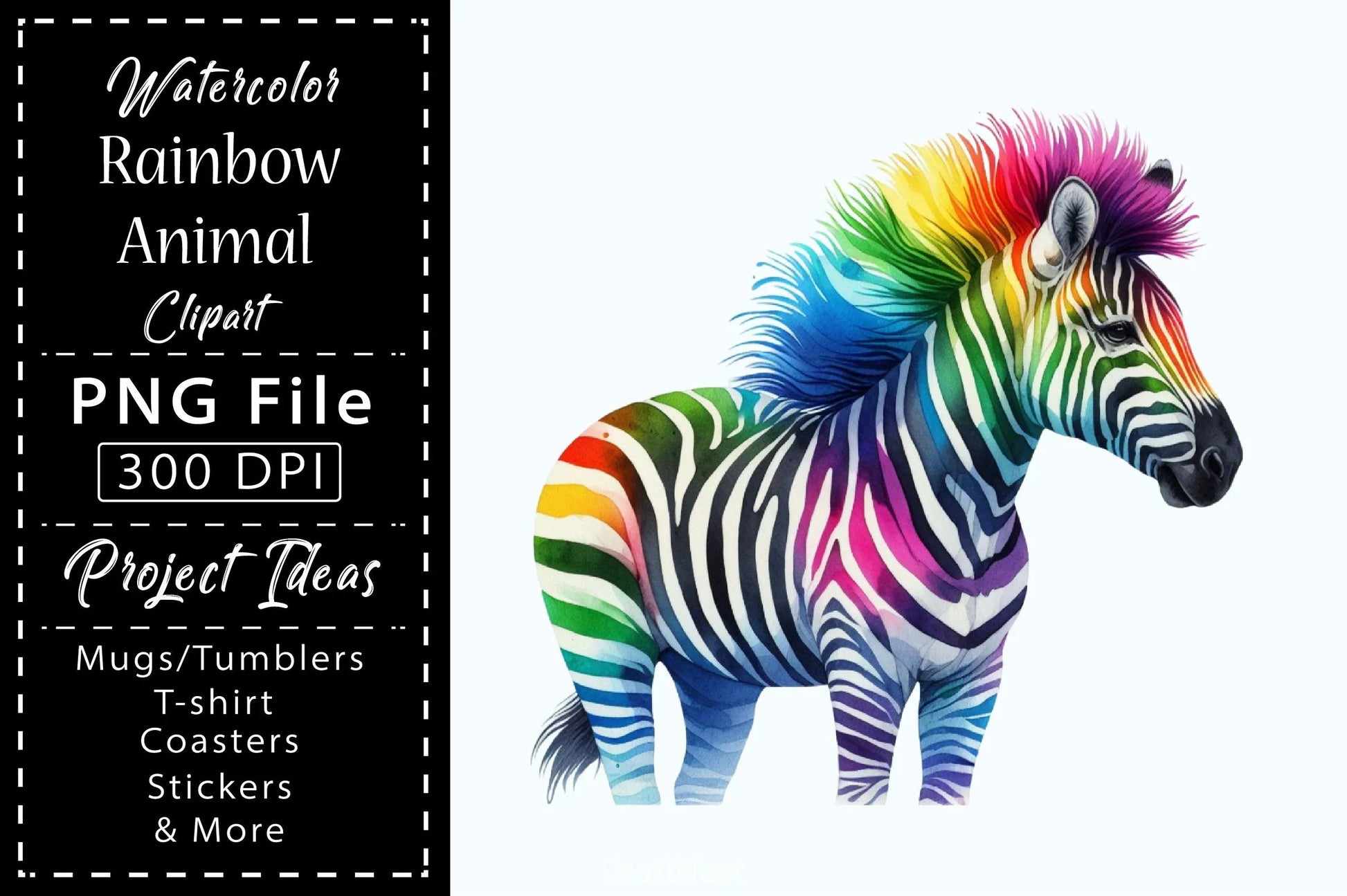 Rainbow Animals Clipart Bundle 9 - CraftNest - Digital Crafting and Art
