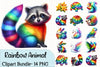 Rainbow Painted Animal Clipart Bundle
