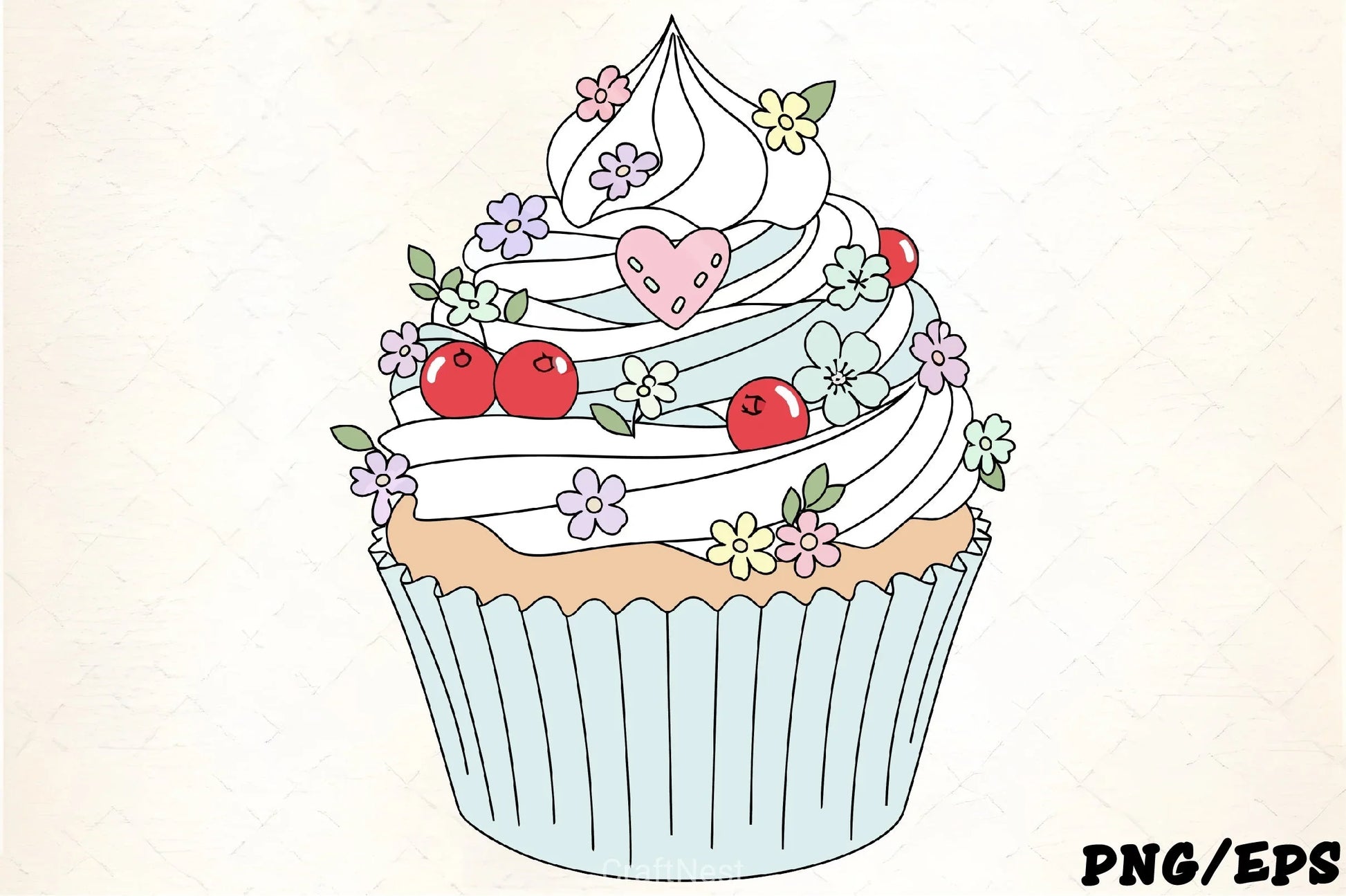 Pastel Cupcake Clipart Bundle - CraftNest - Digital Crafting and Art