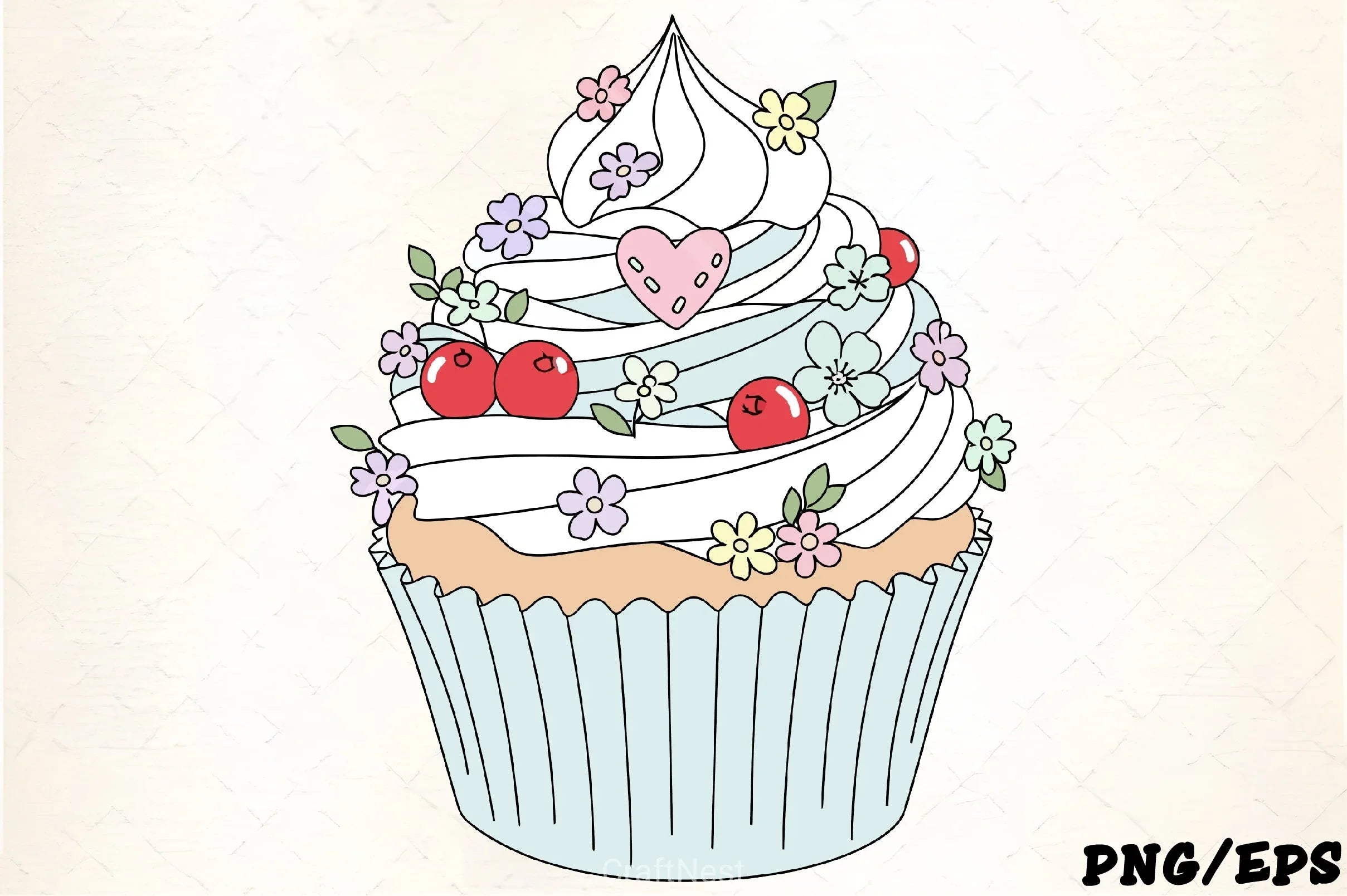 Pastel Cupcake Clipart Bundle - CraftNest - Digital Crafting and Art