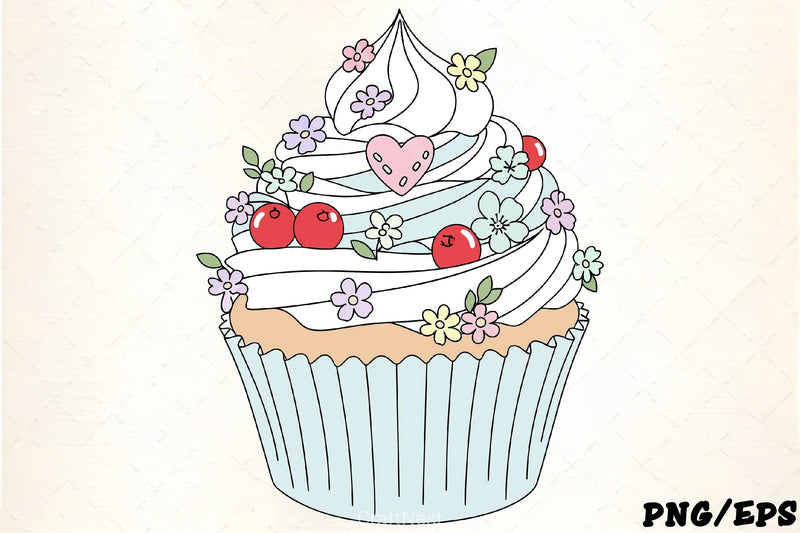 Pastel Cupcake Clipart Bundle - CraftNest - Digital Crafting and Art