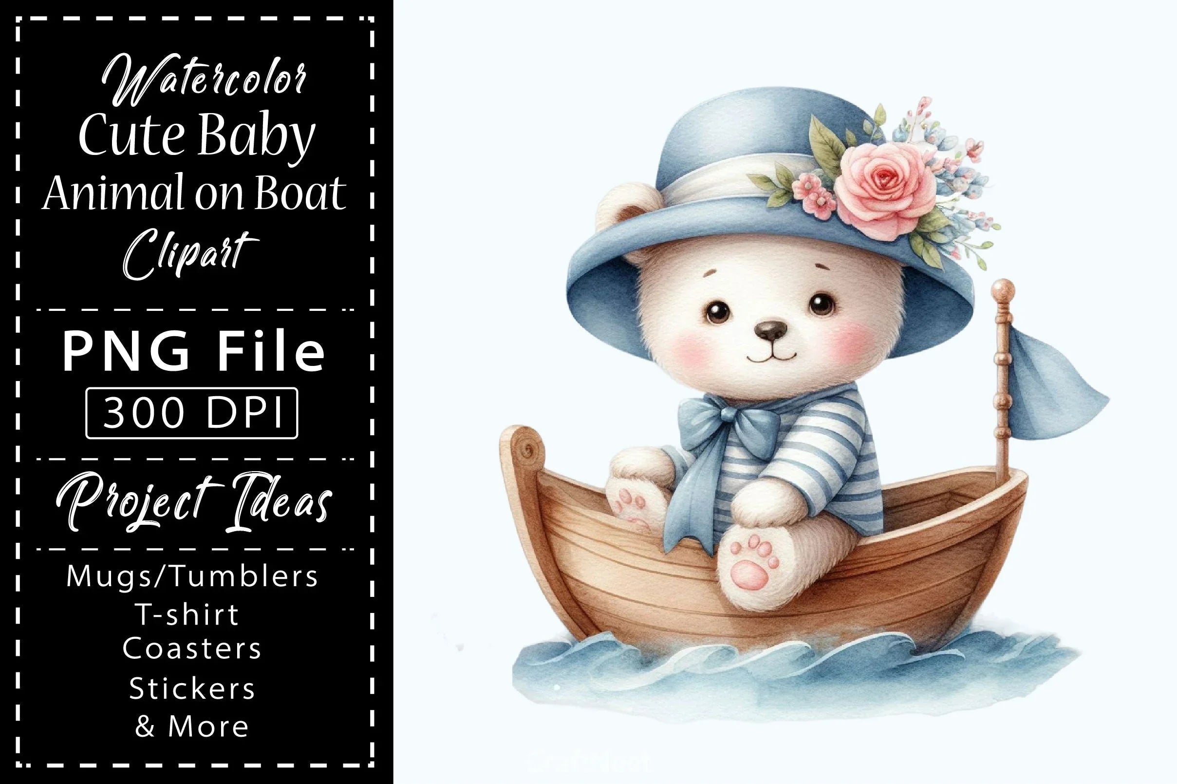Cute Baby Animals Boat Clipart Bundle 28 - CraftNest - Digital Crafting and Art