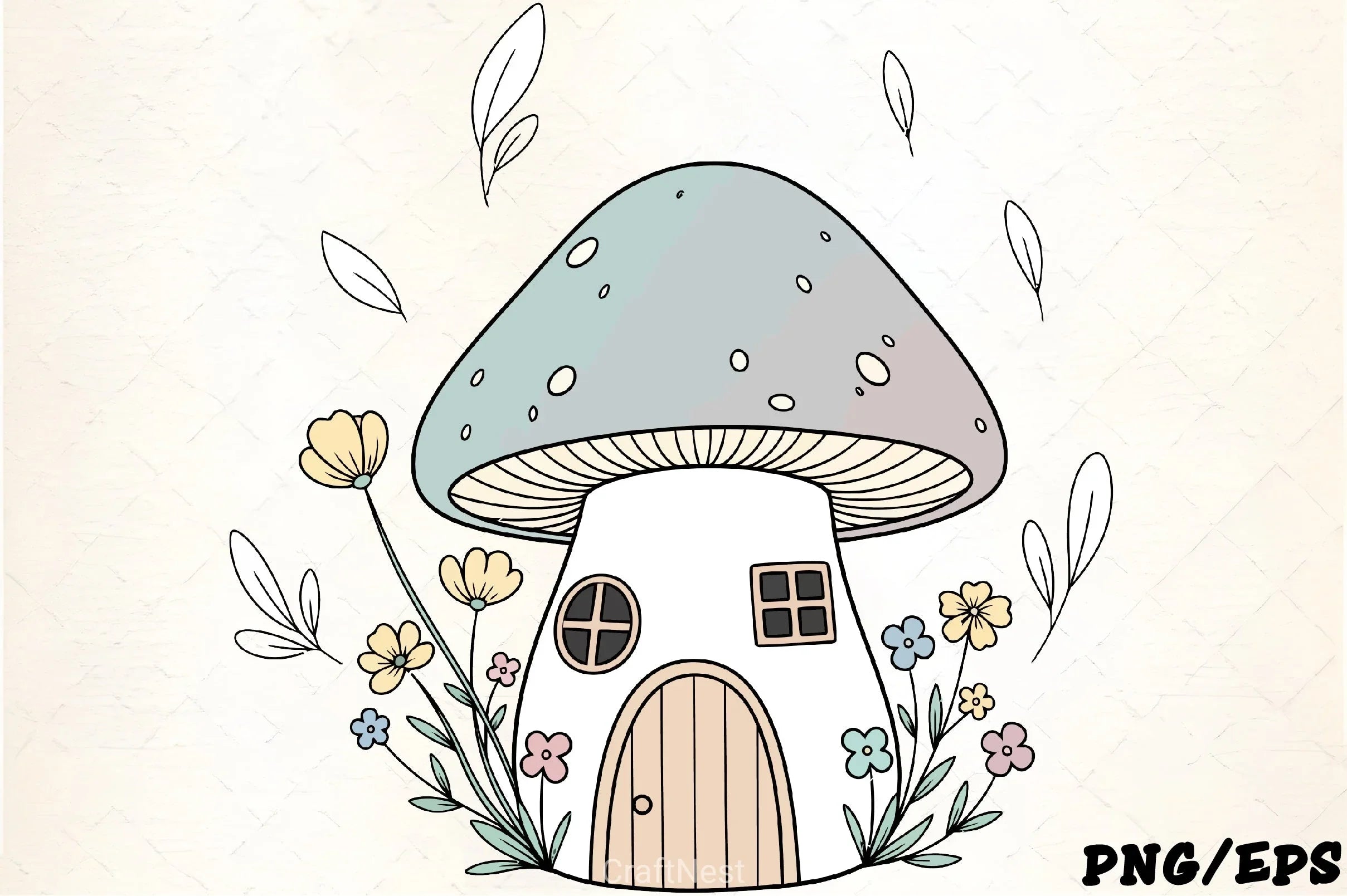 Cute Mushroom House Clipart Bundle - CraftNest - Digital Crafting and Art