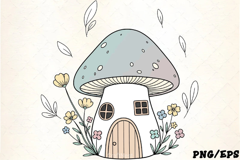 Cute Mushroom House Clipart Bundle - CraftNest - Digital Crafting and Art