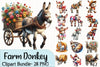 Farm Donkey Clipart Bundle