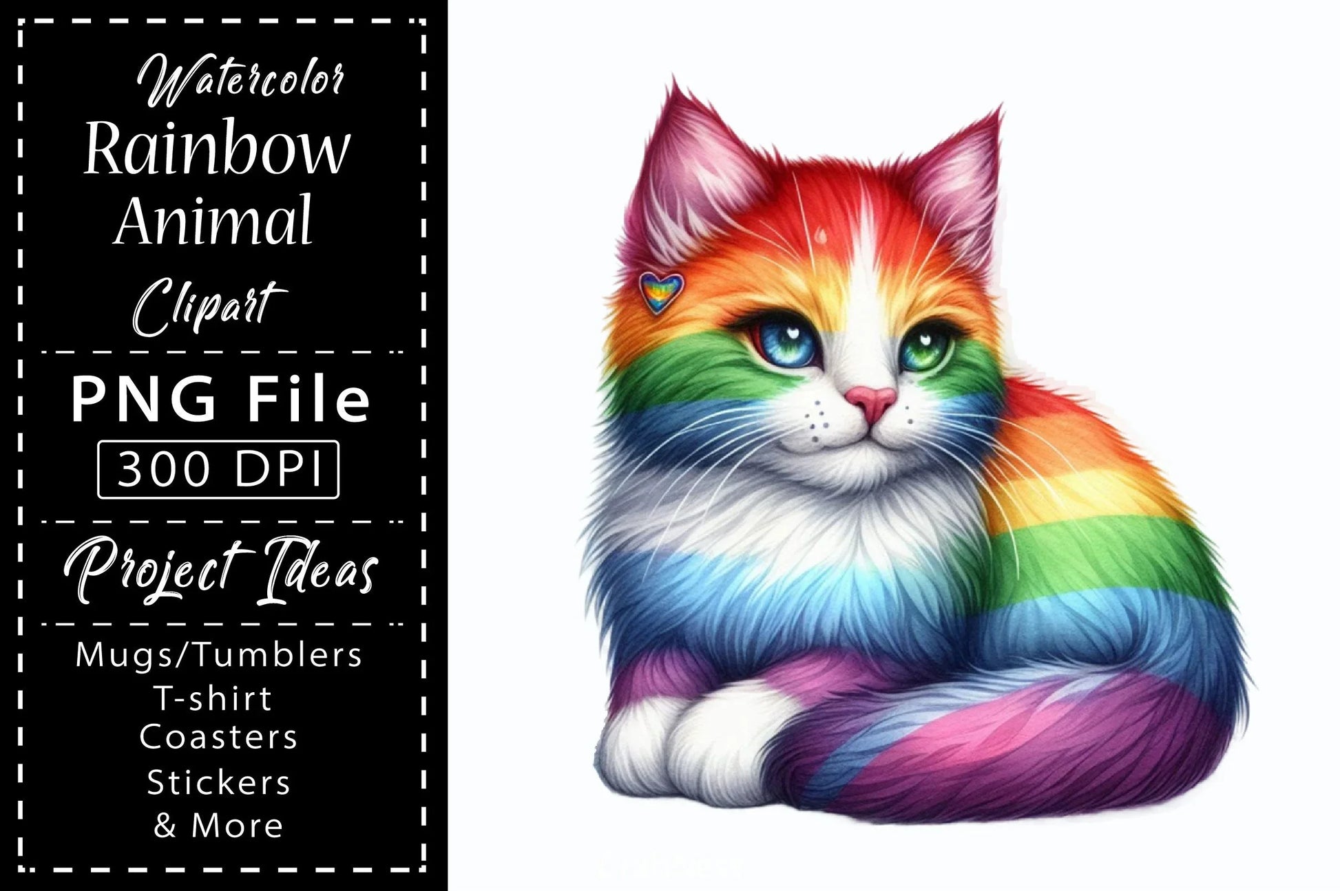 Rainbow Animals Clipart Set 6 - CraftNest - Digital Crafting and Art