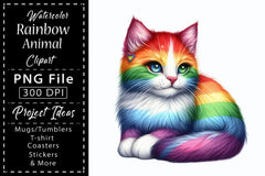 Rainbow Animals Clipart Set 6 - CraftNest - Digital Crafting and Art