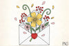 Floral Envelope Love Letter Clipart Bundle
