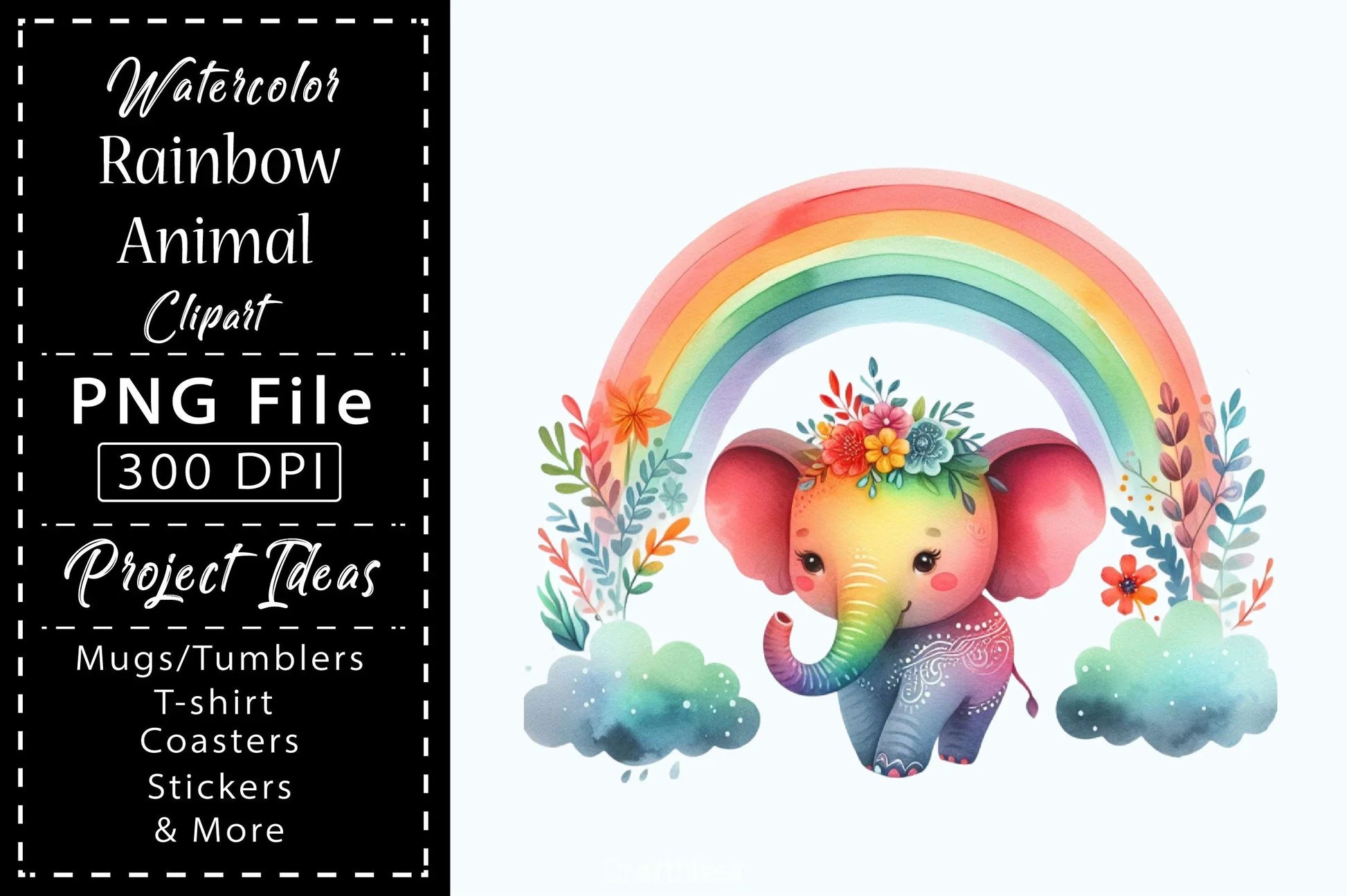 Rainbow Animals Clipart Bundle 10 - CraftNest - Digital Crafting and Art
