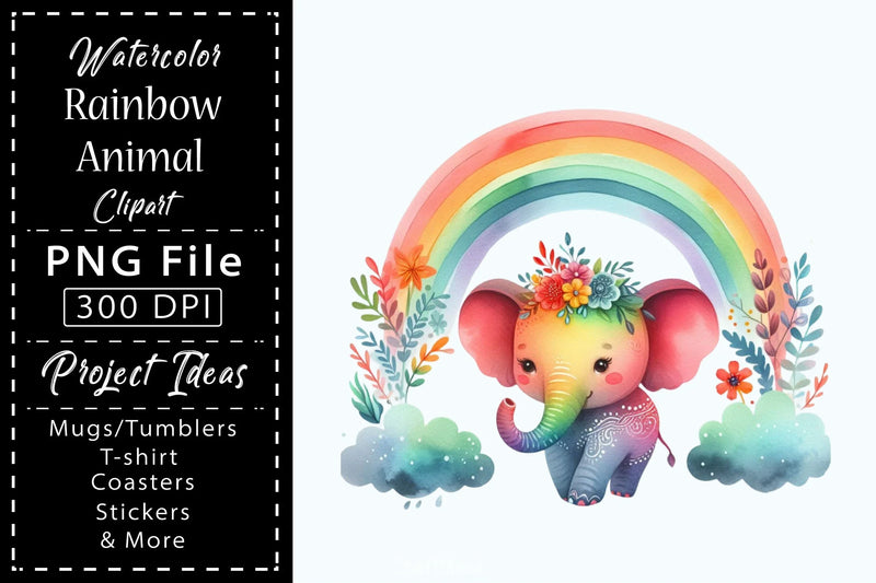 Rainbow Animals Clipart Bundle 10 - CraftNest - Digital Crafting and Art