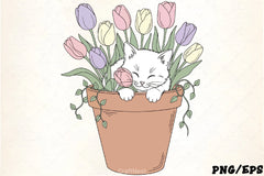 Adorable Kitten in Flower Pot Clipart Bundle - CraftNest - Digital Crafting and Art