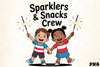 Happy Kids 4th of July Sparklers Clipart Bundle