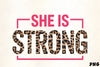 She Is Strong Leopard Print Clipart Bundle