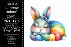 Rainbow Animals Clipart Bundle 17 - CraftNest - Digital Crafting and Art