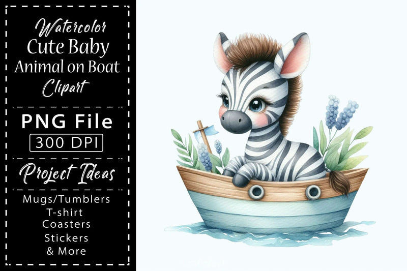 Cute Baby Animals Boat Clipart Bundle 18 - CraftNest - Digital Crafting and Art