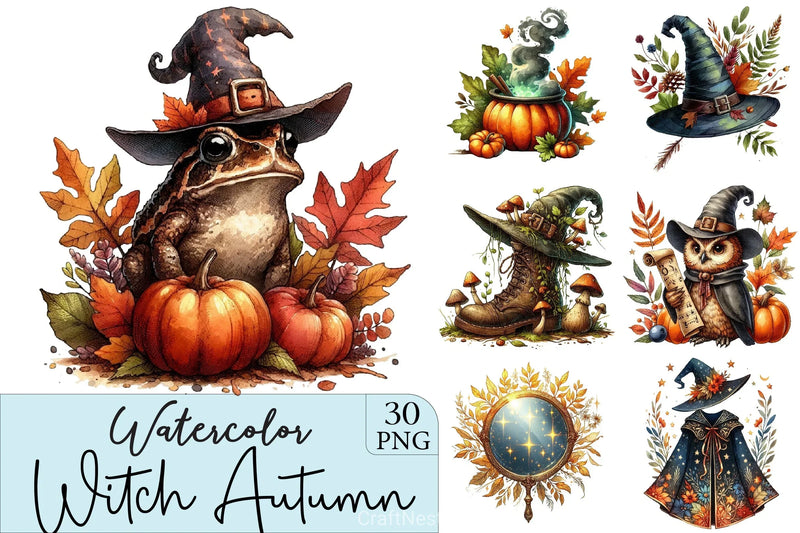 Witch Autumn Clipart Bundle - CraftNest - Digital Crafting and Art