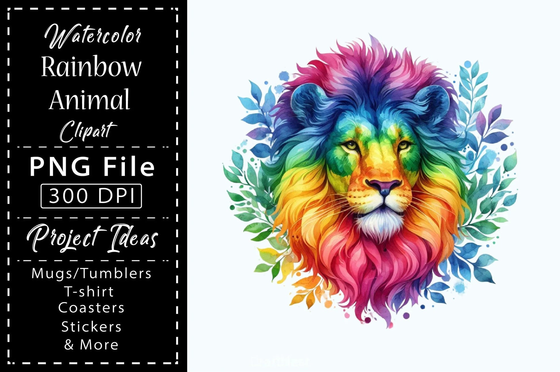 Rainbow Animals Clipart Bundle 16 - CraftNest - Digital Crafting and Art