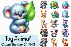 Cute Toy Animals Clipart Bundle - CraftNest - Digital Crafting and Art