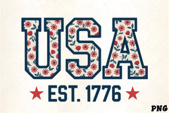 USA Floral Design Patriotic Flag Clipart Bundle - CraftNest - Digital Crafting and Art