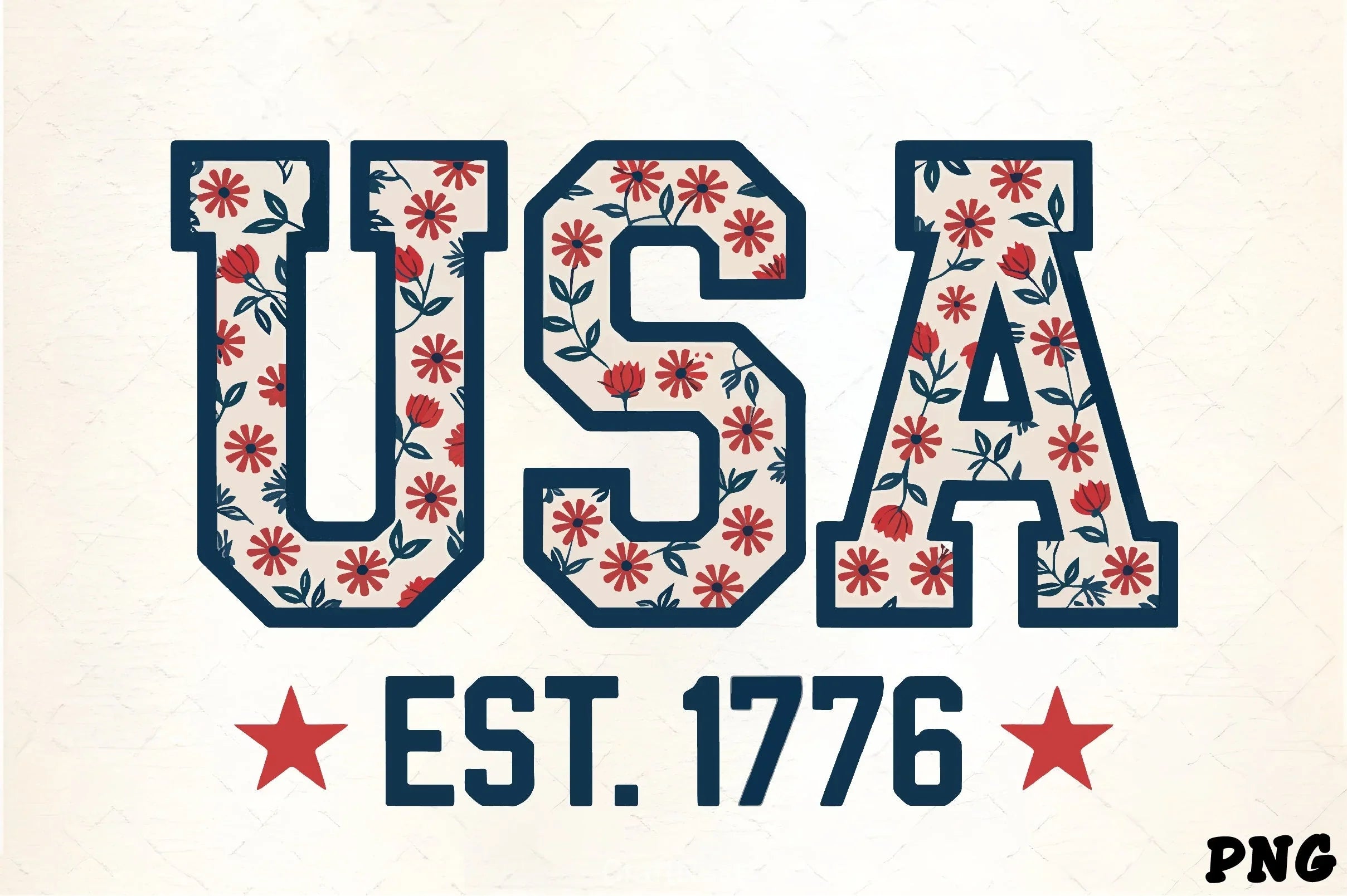 USA Floral Design Patriotic Flag Clipart Bundle - CraftNest - Digital Crafting and Art