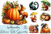 Autumn Squirrels Garden Clipart Bundle