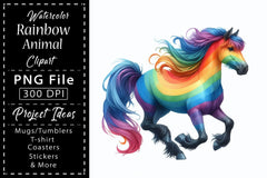 Rainbow Animals Clipart Bundle 8 - CraftNest - Digital Crafting and Art