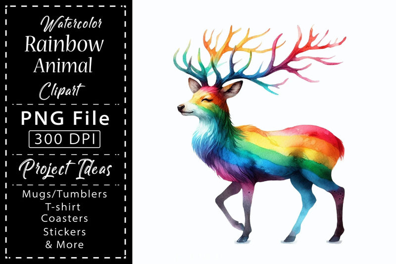 Rainbow Animals Clipart Bundle 7 - CraftNest - Digital Crafting and Art