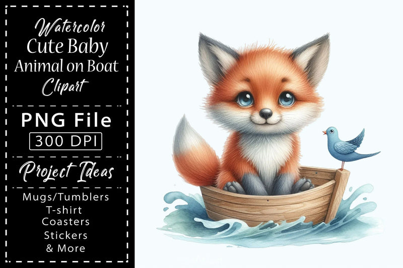 Cute Baby Animals Boat Clipart Bundle 1 - CraftNest - Digital Crafting and Art