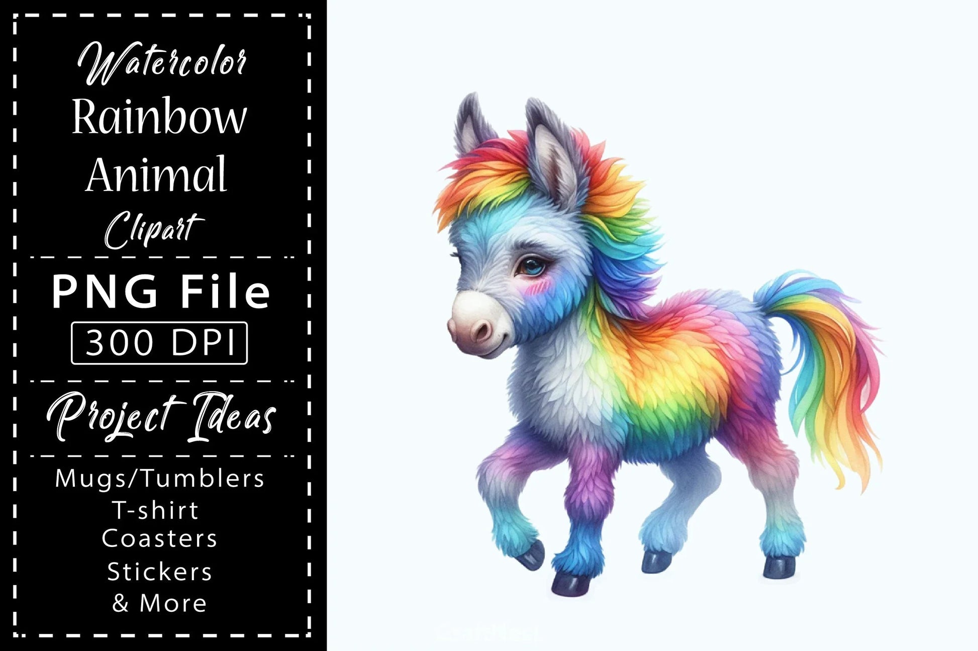 Rainbow Animals Clipart - CraftNest - Digital Crafting and Art