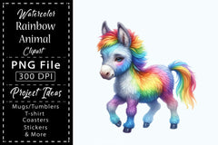 Rainbow Animals Clipart - CraftNest - Digital Crafting and Art