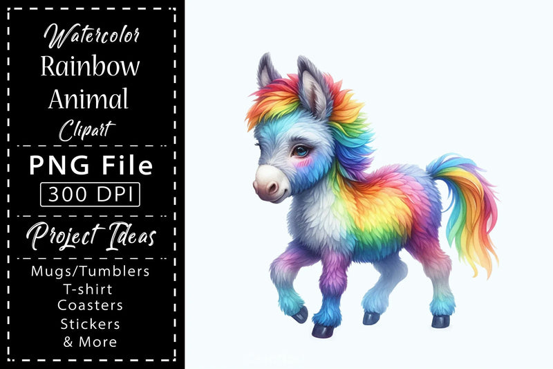 Rainbow Animals Clipart - CraftNest - Digital Crafting and Art