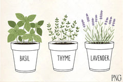 Potted Herbs Clipart Bundle - CraftNest - Digital Crafting and Art