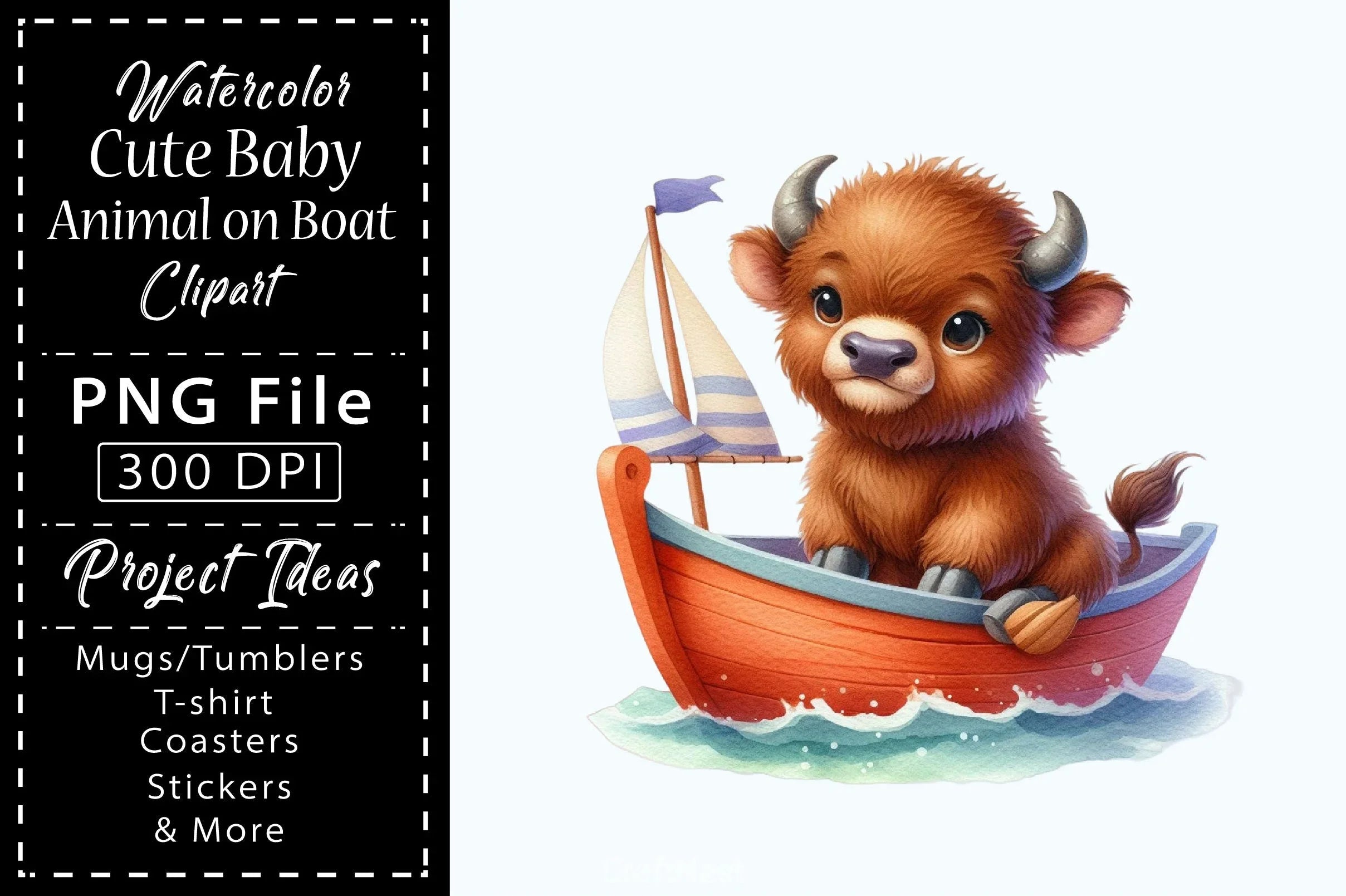 Cute Baby Animals Boat Clipart Bundle - CraftNest - Digital Crafting and Art
