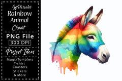 Rainbow Animals Clipart Bundle 3 - CraftNest - Digital Crafting and Art