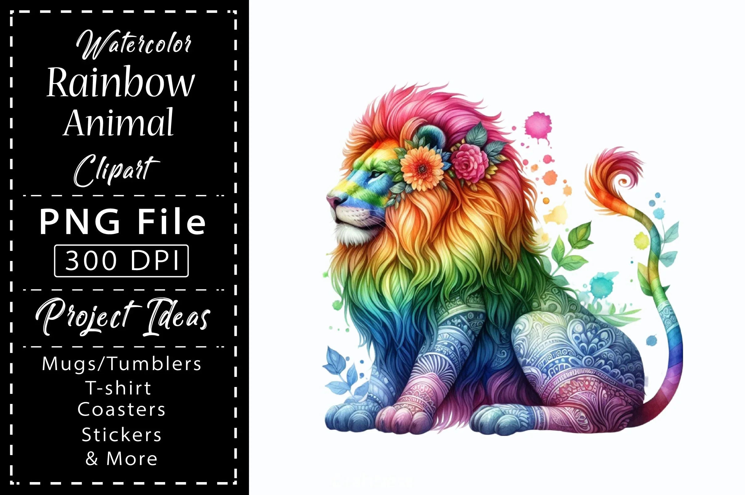 Rainbow Animals Clipart Bundle 6 - CraftNest - Digital Crafting and Art