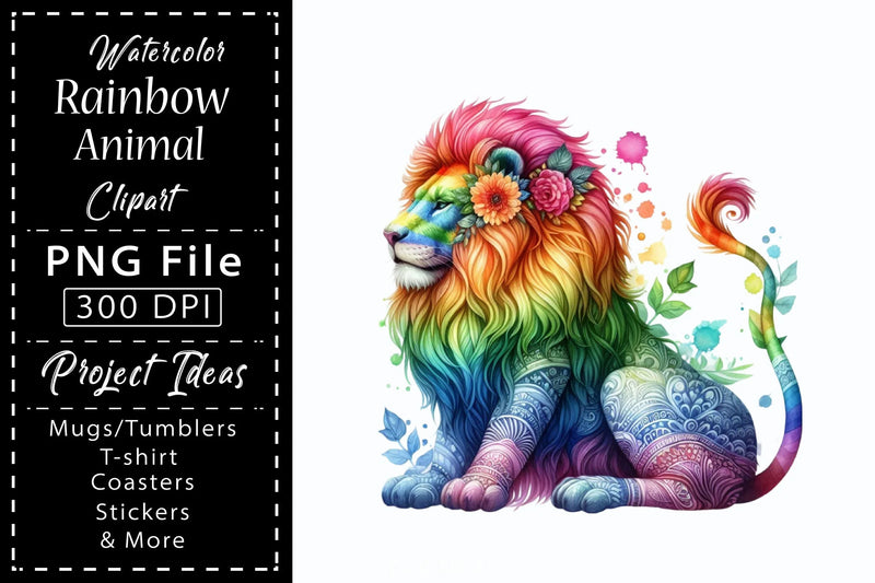 Rainbow Animals Clipart Bundle 6 - CraftNest - Digital Crafting and Art
