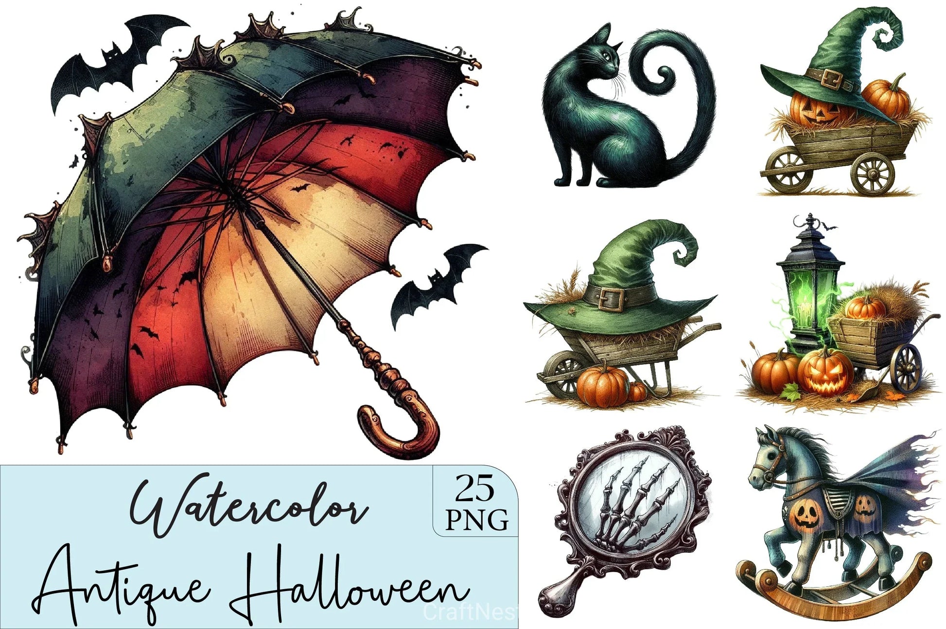 Antique Halloween Clipart Bundle 2 - CraftNest - Digital Crafting and Art