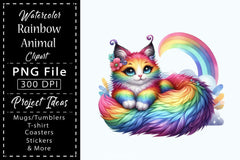 Rainbow Animals Clipart Set 1 - CraftNest - Digital Crafting and Art