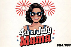 Fourth of July Retro Woman Fireworks Clipart Bundle - CraftNest - Digital Crafting and Art