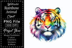 Rainbow Animals Clipart Bundle 13 - CraftNest - Digital Crafting and Art