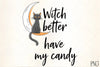 Witch Cat Halloween Clipart Bundle