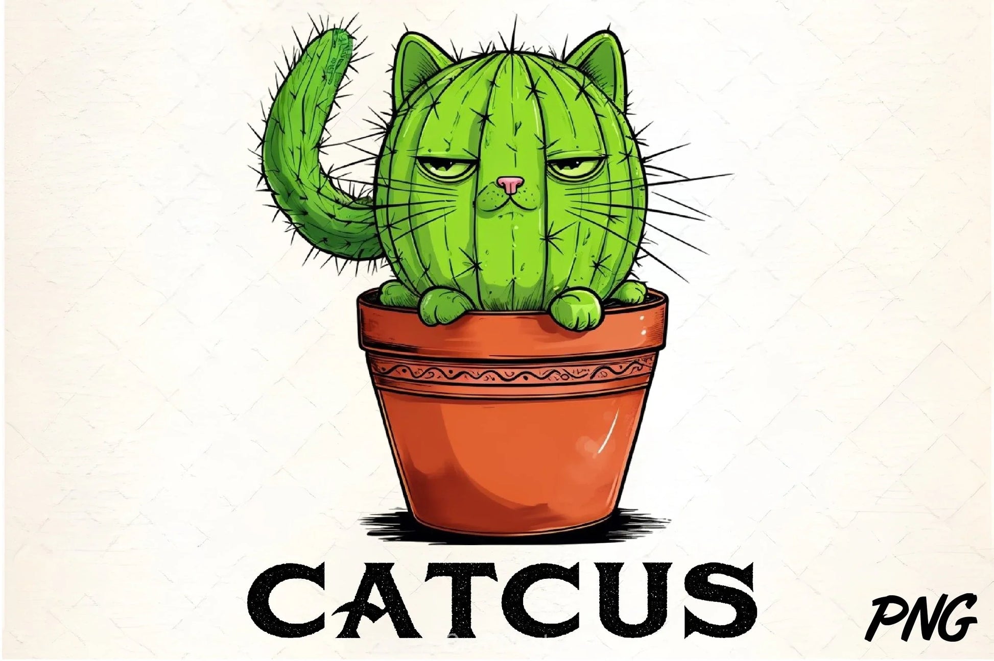Catcus Funny Cactus Cat Clipart Bundle - CraftNest - Digital Crafting and Art