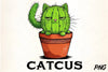 Catcus Funny Cactus Cat Clipart Bundle