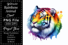 Rainbow Animals Clipart Bundle 4 - CraftNest - Digital Crafting and Art