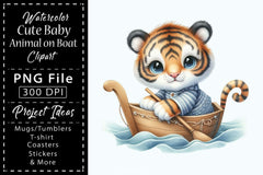 Cute Baby Animals Boat Clipart Bundle 9 - CraftNest - Digital Crafting and Art