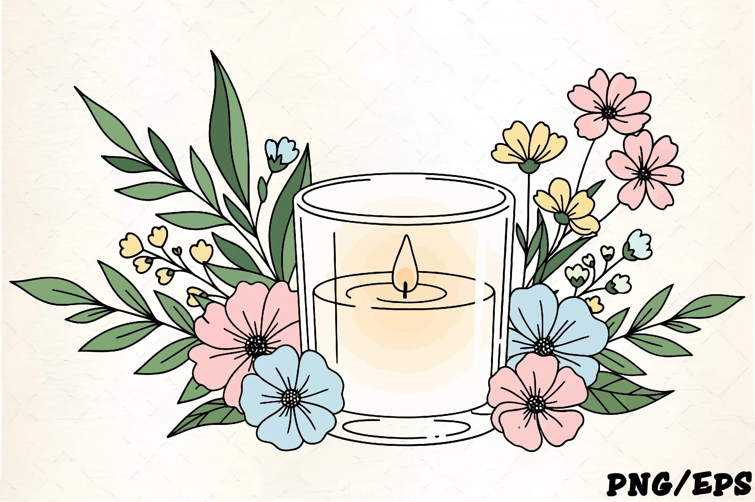 Scented Candle Floral Clipart Bundle - CraftNest - Digital Crafting and Art