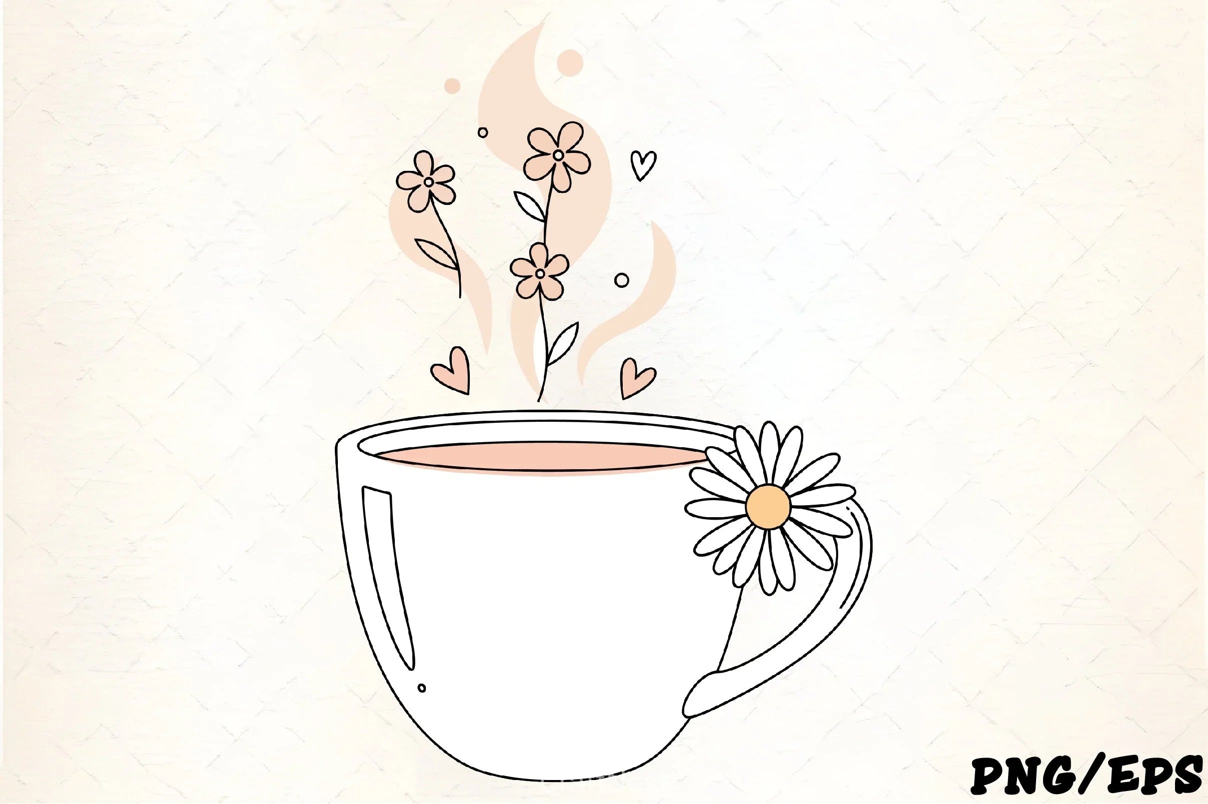 Cozy Tea Floral Steam & Daisy Clipart Bundle - CraftNest - Digital Crafting and Art