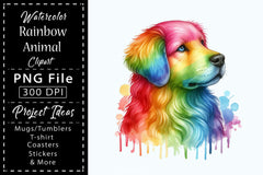 Rainbow Animals Clipart Set 3 - CraftNest - Digital Crafting and Art